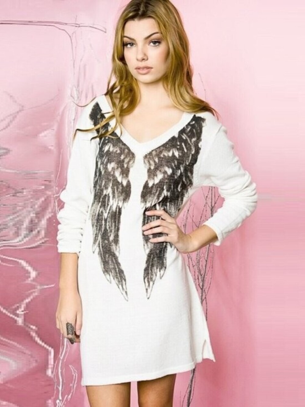 Angel Wings Sweater Knit Top Dress